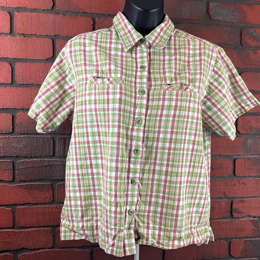 Cabelas Shirt Womens Medium Plaid Button Down